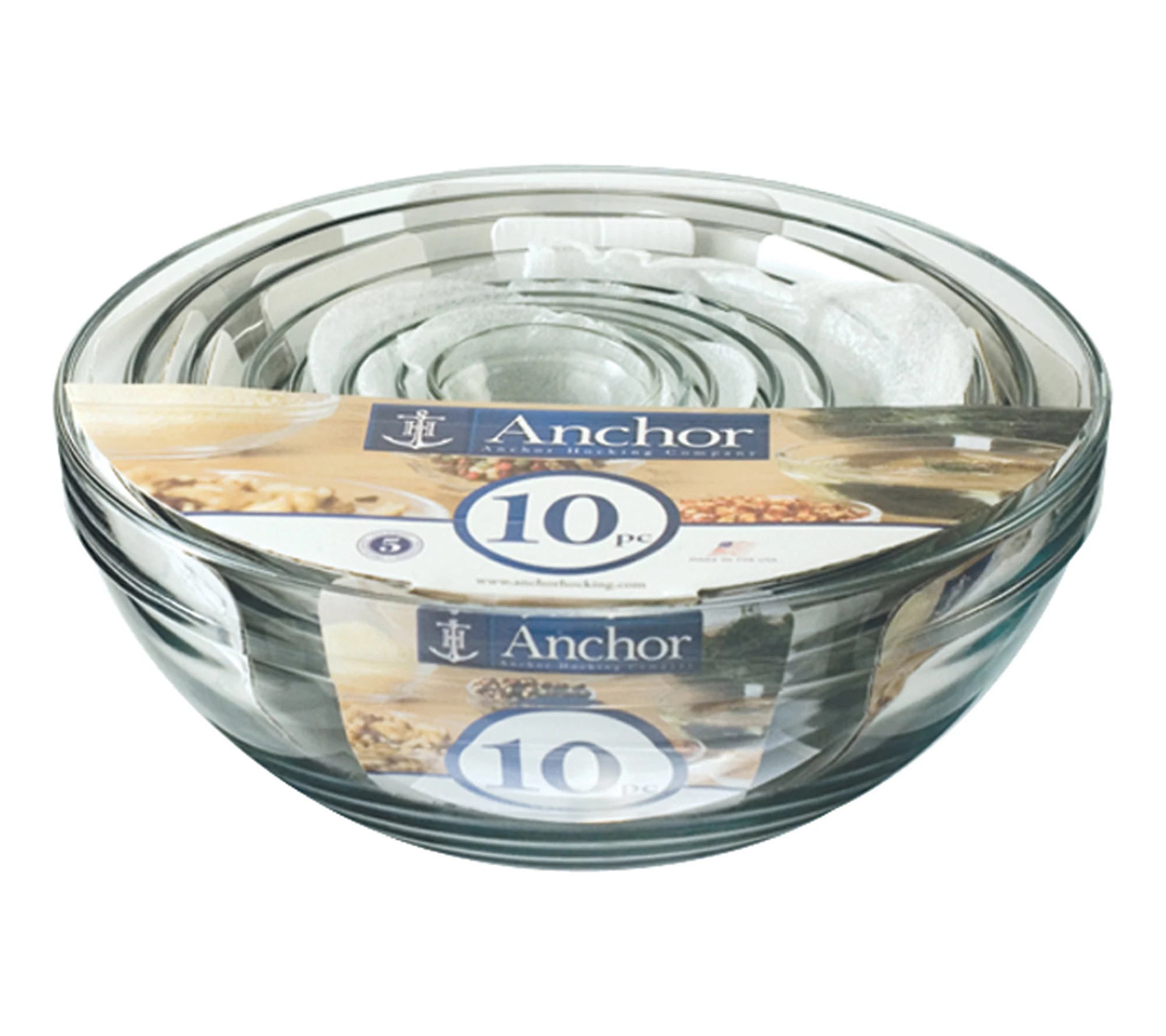 Anchor Hocking 10-Piece Mixing Bowl Set | QVC