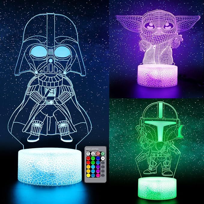 3D Illusion Night Light for Kids, LED Desk Lamp 3 Pattern & 16 Color Change Decor Nightlight, Bab... | Amazon (US)