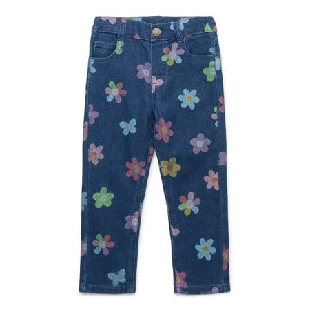Garanimals Toddler Girl Print Straight Denim Pants, Sizes 12M-5T | Walmart (US)