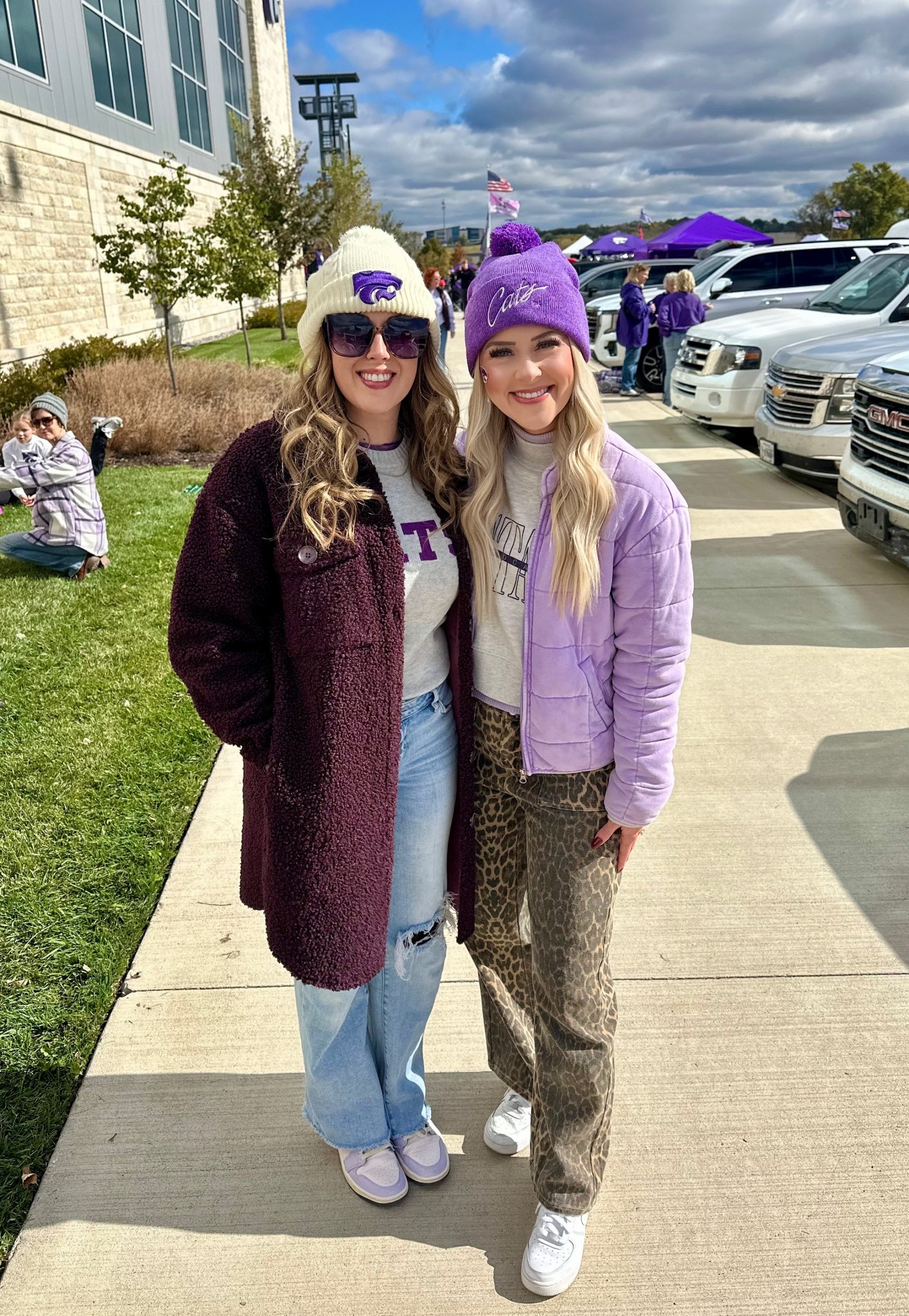 Game day ootd // College game day // Cheetah denim // Leopard jeans // Nike Air Force ones 

Hat & jacket are Rev Thread, can’t link! Sweater is Rally house, can’t link! 

#LTKFindsUnder100 #LTKShoeCrush #LTKSeasonal