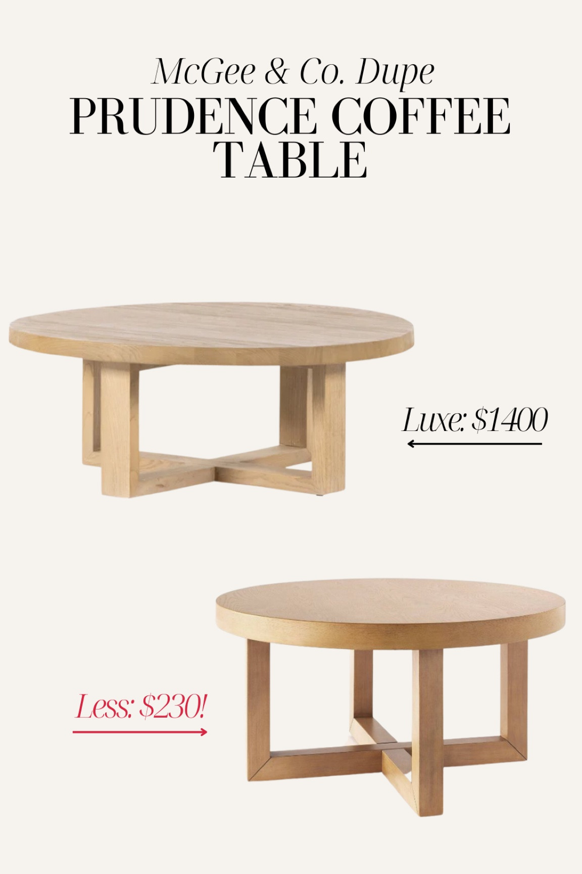 McGee & Co dupe! McGee & Co coffee table dupe, living room furniture, round coffee table 



#LTKhome