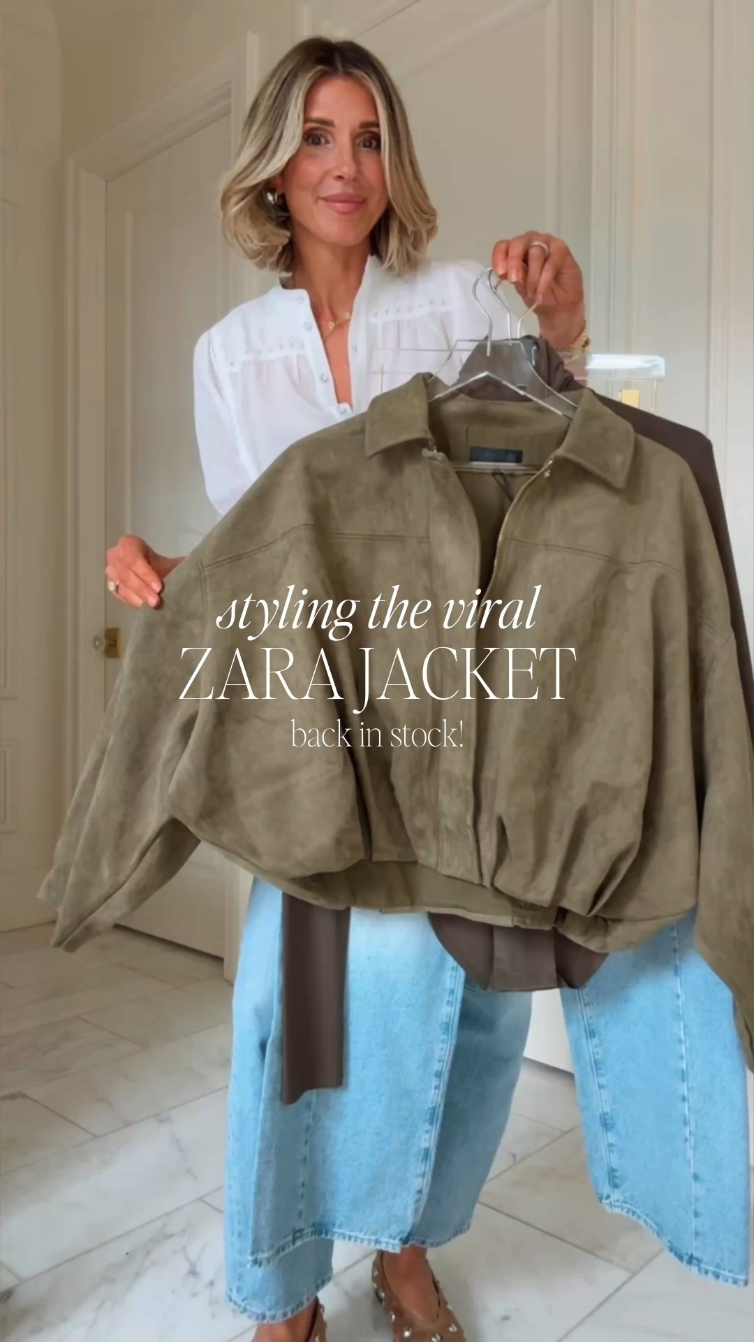 Viral Zara jacket back in stock in all sizes. I'm wearing size small 
