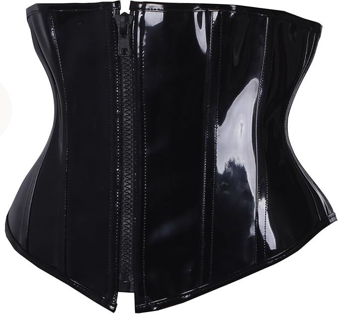 PVC Leather Steampunk Gothic Wasit Trainer Underbust Corset Bustier | Amazon (US)