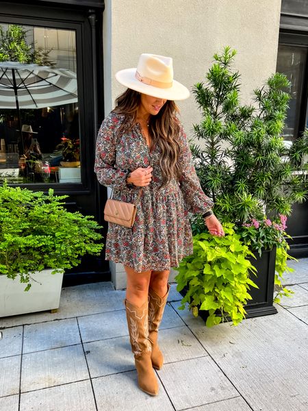 Texas chic outfit 
Floral dress size large 
Dolce vita boots run TTS 

#LTKunder100 #LTKCon #LTKcurves