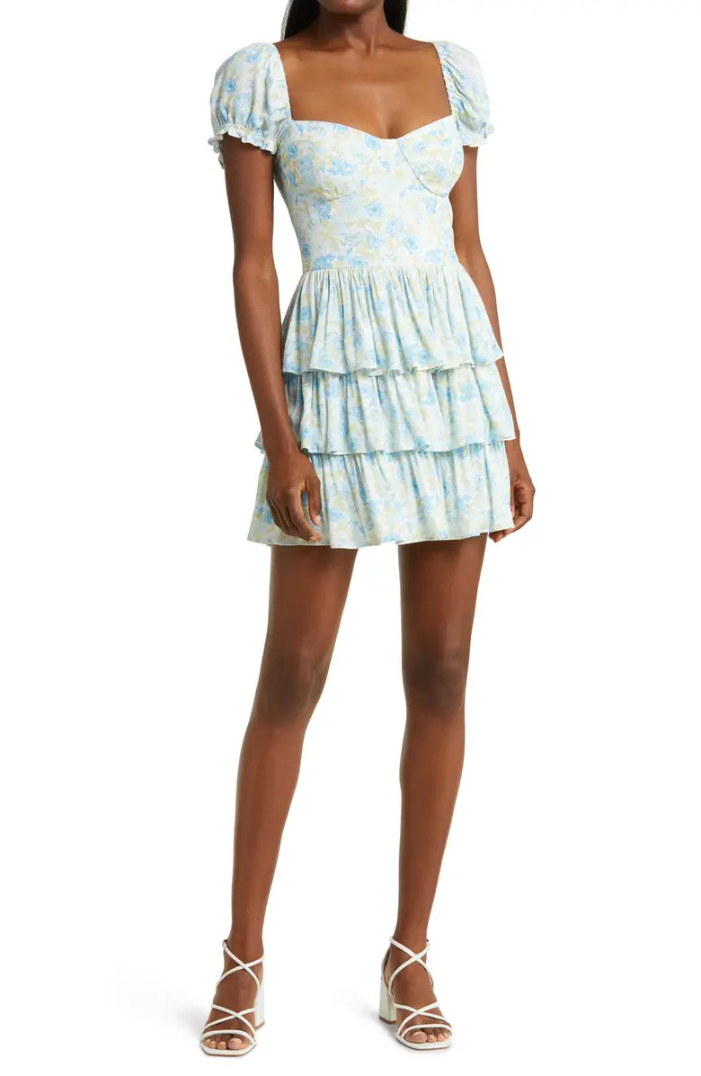 Floral Corset Tiered Dress | Nordstrom
