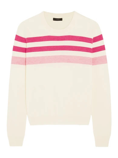J.Crew - Striped Merino Wool Sweater - Pink | NET-A-PORTER (US)