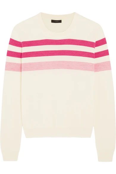 J.Crew - Striped Merino Wool Sweater - Pink | NET-A-PORTER (US)
