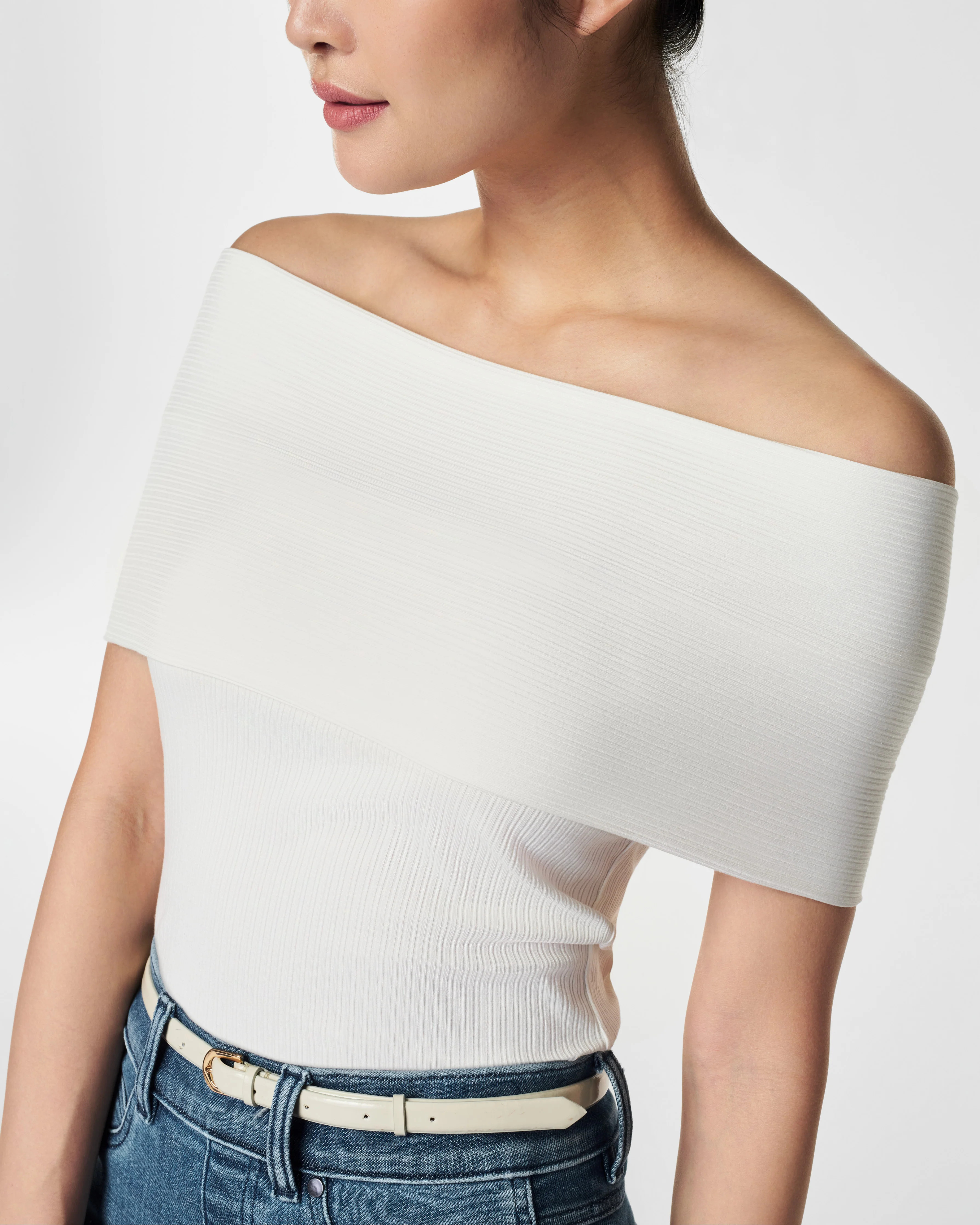 Stretch Rib Off-The-Shoulder Top | Spanx