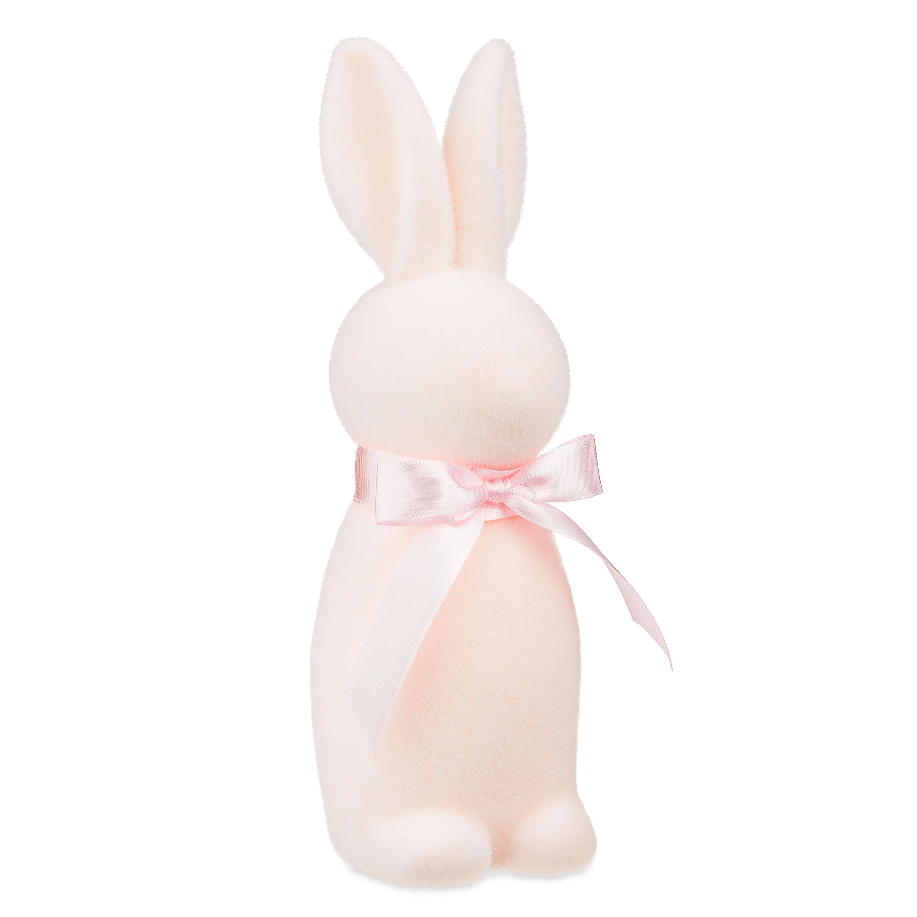 Easter Flocked Bunny Decor, Pink, 9 Inch, by Way To Celebrate - Walmart.com | Walmart (US)