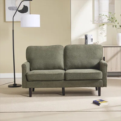Loveseat Sofa, Mid Century Modern Love Seat, 2 Seater Sofa Couches for Living Room, Small Couch with USB & Removable Pillow Cover, Comfy Couch for Bed | Wayfair North America