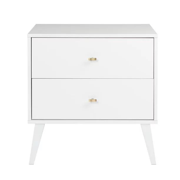 Prepac Milo Mid Century Modern 2 - drawer Nightstand, White | Walmart (US)