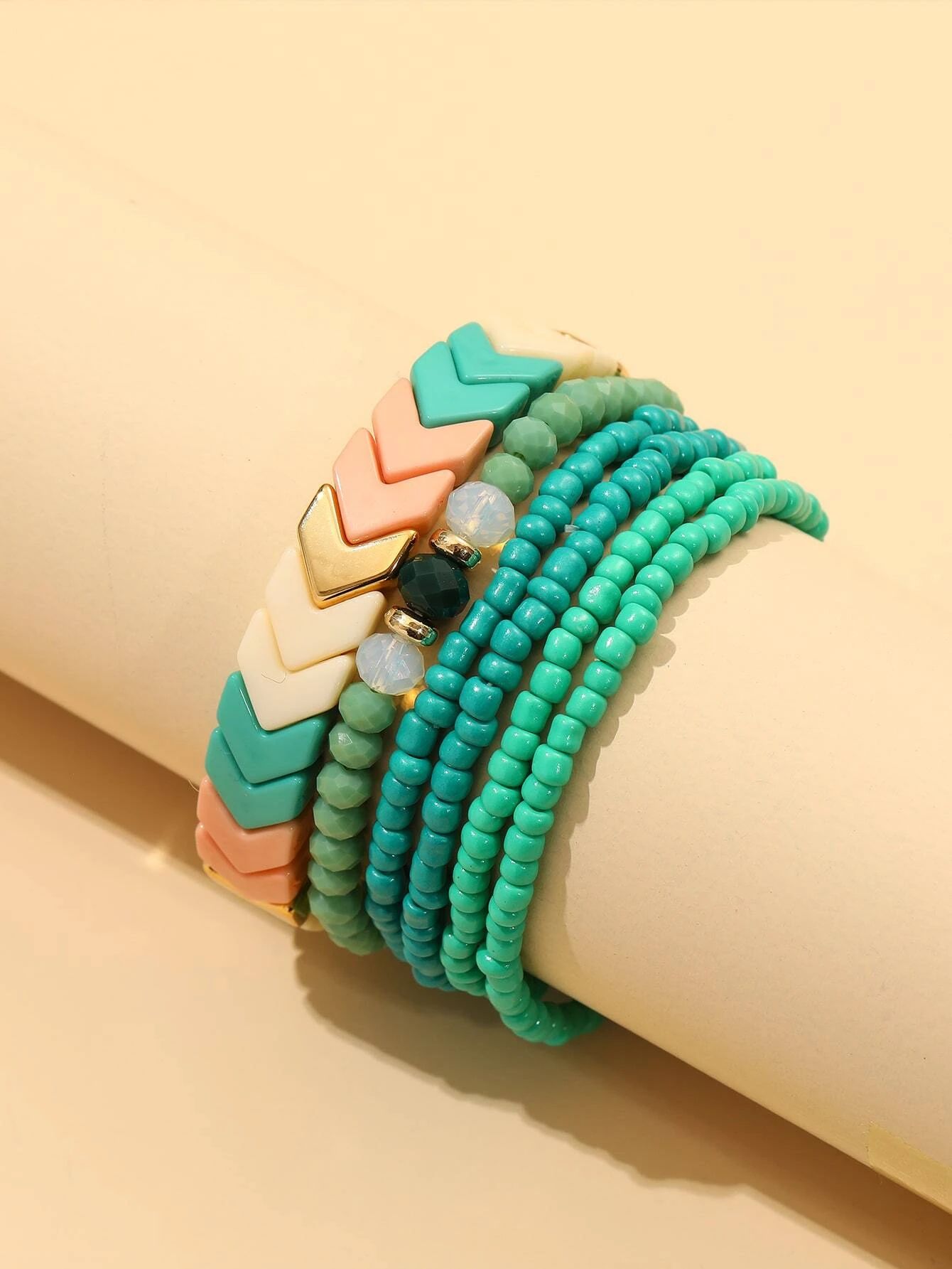 6pcs Colorful Beaded Bracelet | SHEIN