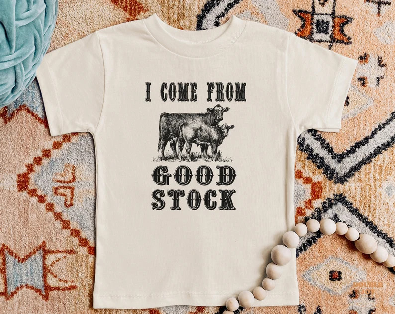 Toddler T-shirt - I Come From Good Stock Kids Retro TShirt - Retro Natural Infant, Toddler & Yout... | Etsy (US)