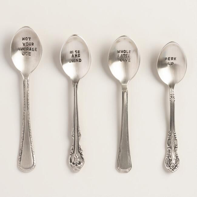 Hand Stamped Coffee Spoons Set Of 4 | World Market