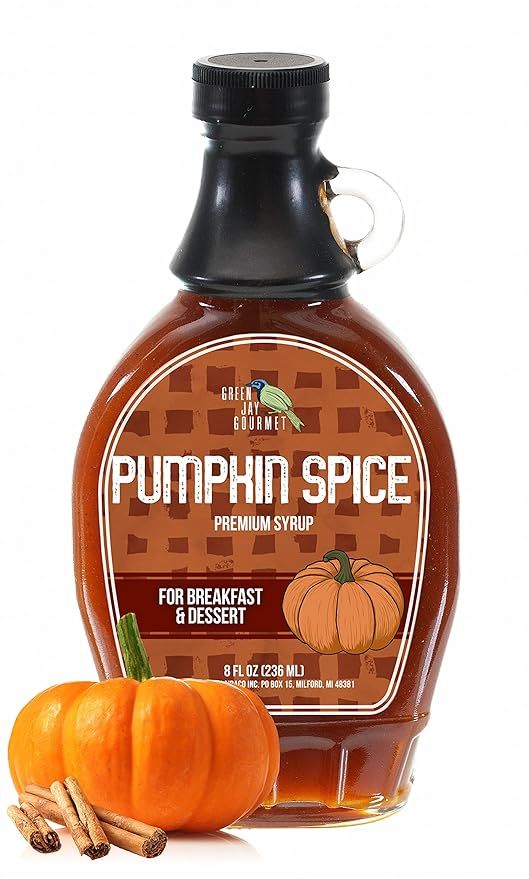 Green Jay Gourmet Pumpkin Spice Syrup - Premium Breakfast Syrup with Pumpkin, Spices & Lemon Juic... | Amazon (US)