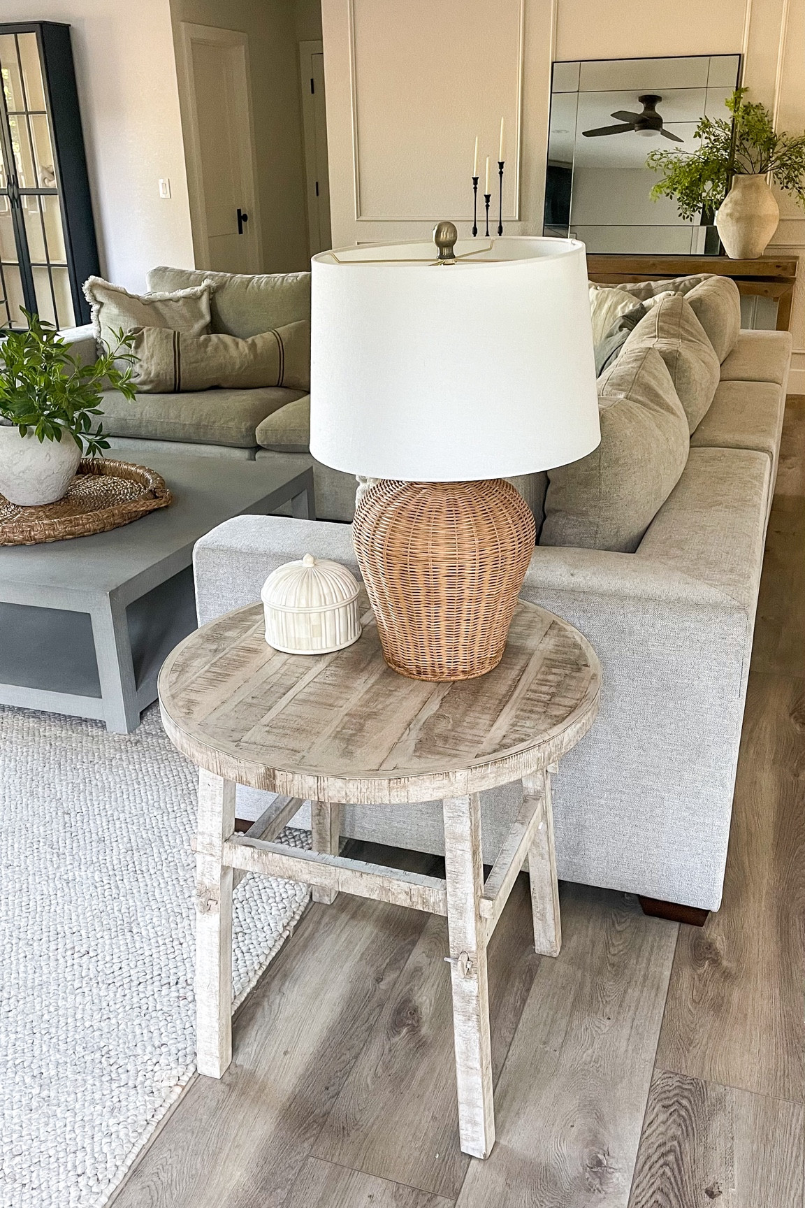 We've been working so hard to fill this empty room on a budget but with quality in mind. I can't believe I scored this real wood side table at @wayfair for cheaper than most veneer alternatives (68% off + free ship!!) plus so many other on sale goodies! #OnlyAtWayfair #wayfair #wayfairpartner