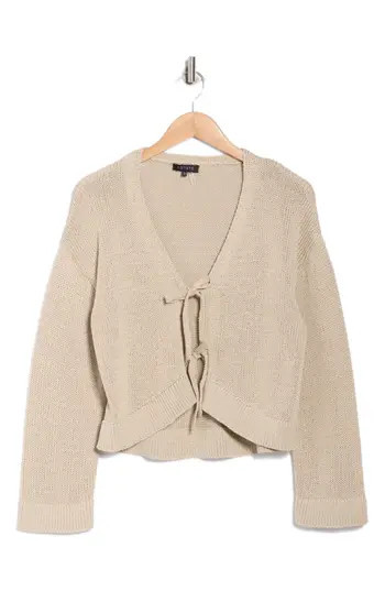 1.STATE Front Tie Cardigan in Birch at Nordstrom Rack, Size Medium | Nordstrom Rack