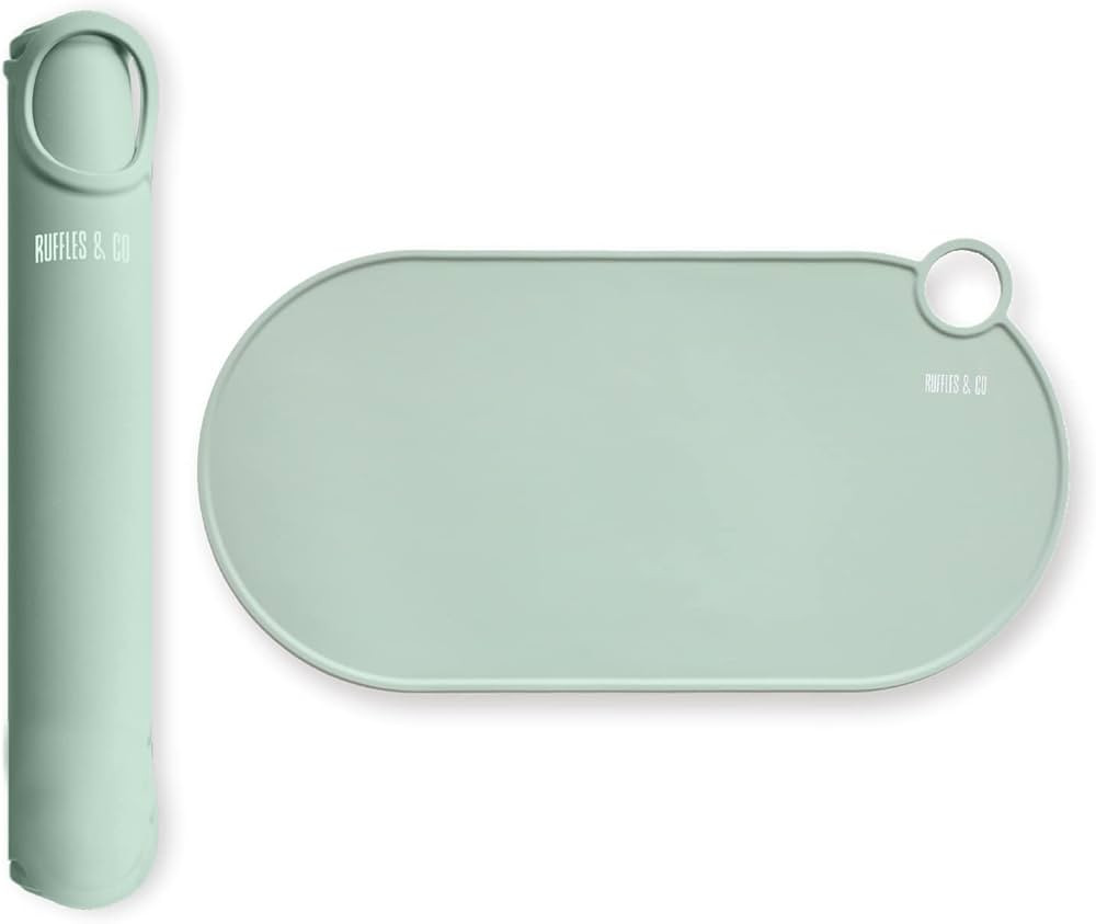 ruffles & co. Silicone Dog and Cat Bowl Mat and Water Mat Non-Slip Waterproof Washable Easy to Clean | Amazon (US)