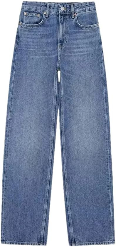 Women's High Rise Straight Jeans Button Fly Narrow Wide Leg Pants Street Wash Jeans | Amazon (US)