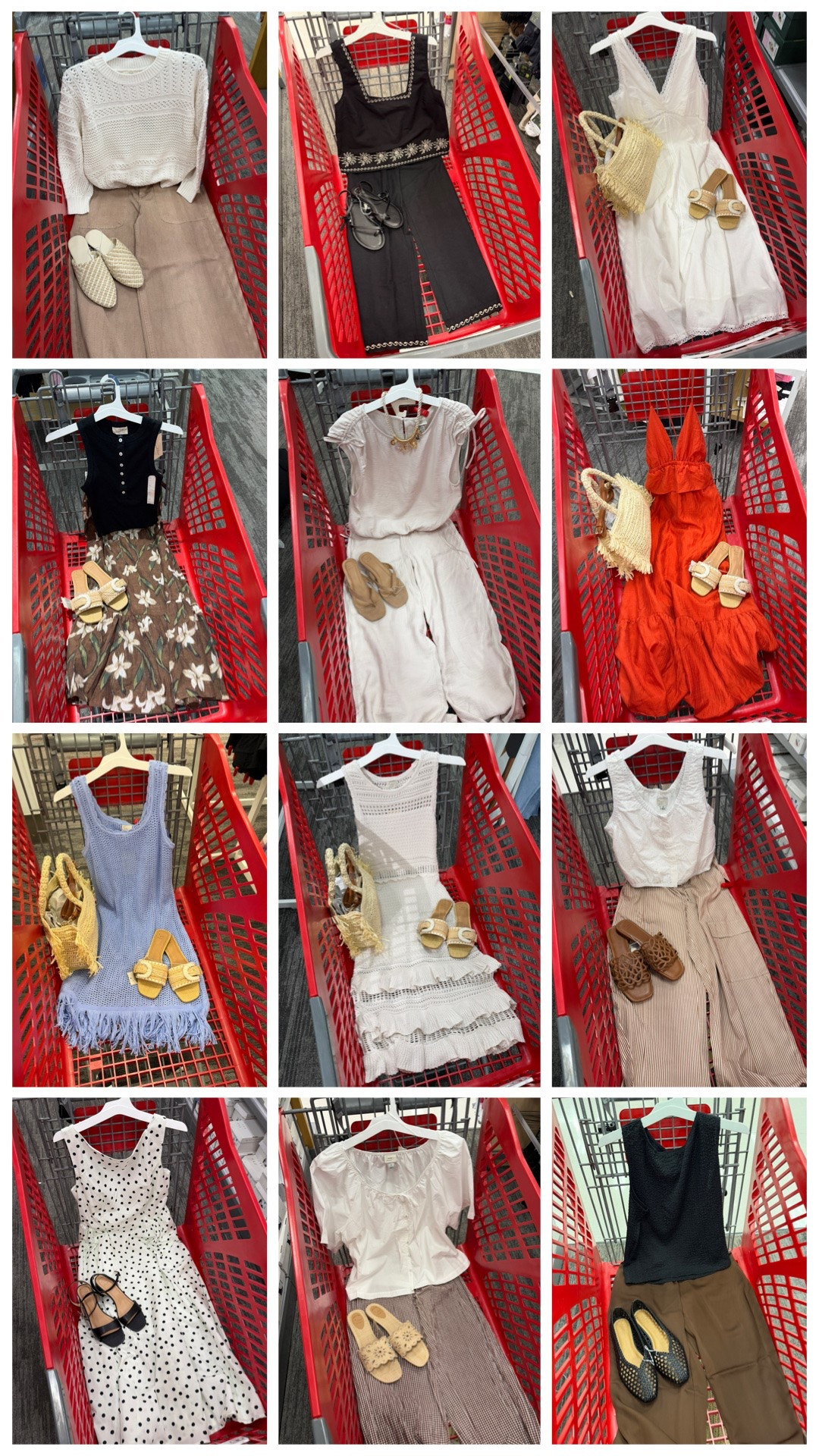 12 new Target outfits! Tried to find some good lightweight pants, the brown satin ones are so cool! Also new brown jeans to transition to fall. Gorgeous crochet dresses, a lightweight matching set to dress up or down and pretty new tops and maxi skirt. #targetstyle #targetfashion