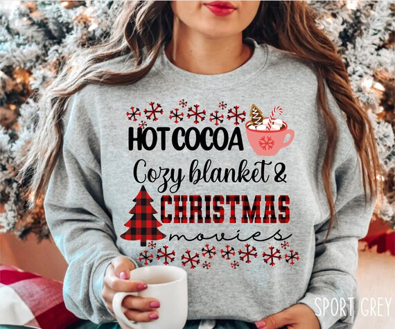 Hot Cocoa Cozy Blanket & Christmas Movies Sweatshirt | Etsy | Etsy (US)