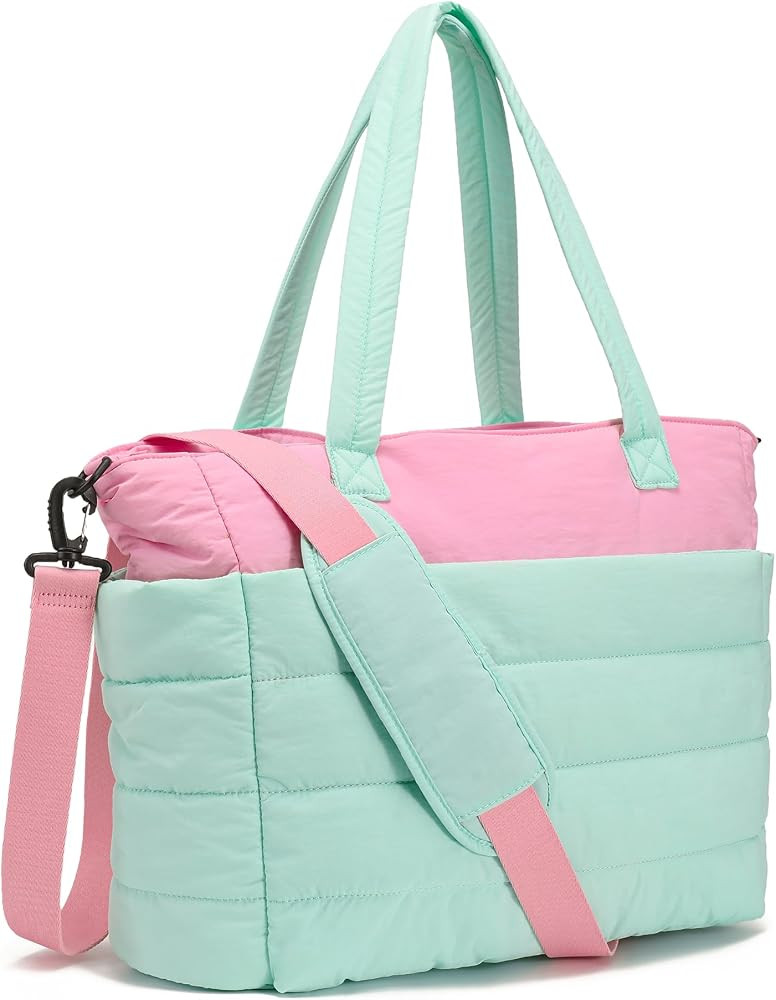 AOCINA Puffer Tote Bag for Women Quilted Work Bag Nurse Bags Women's Shoulder Handbags for Travel... | Amazon (US)