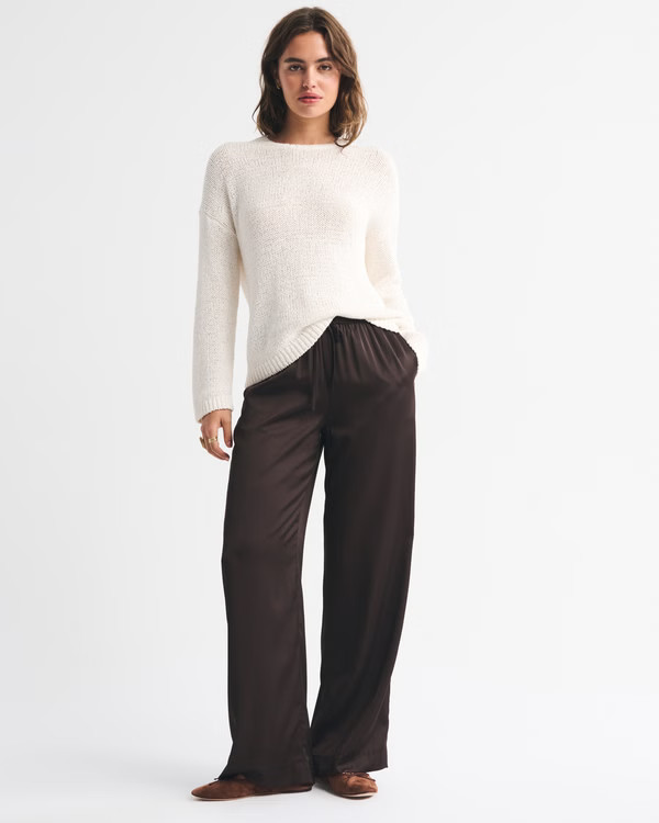 Women's Satin Pull-On Pant | Women's Bottoms | Abercrombie.com | Abercrombie & Fitch (US)