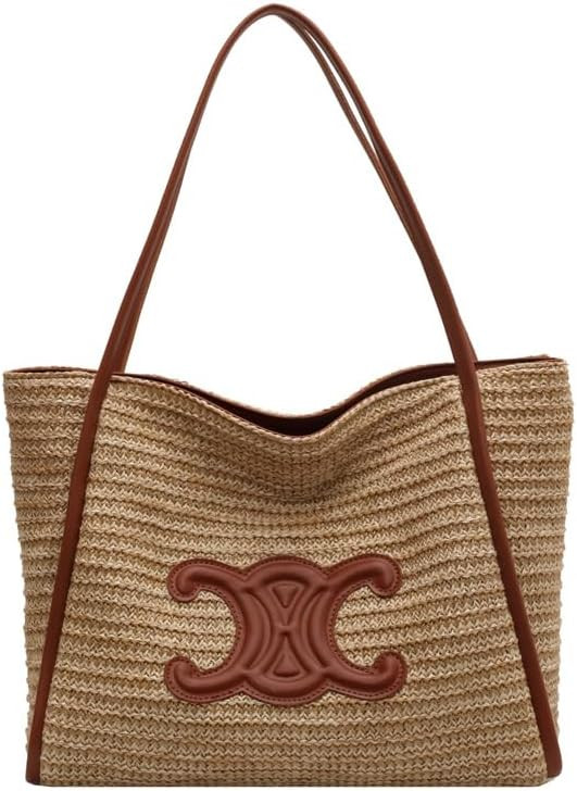 Straw Bag Women's Hand-Woven Vegetable Basket Holiday Beach Bag Shoulder Underarm Large Bag | Amazon (US)