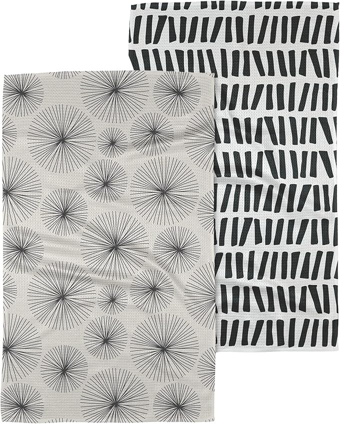 GEOMETRY Kitchen Tea Towel - Quick Dry Microfiber Cloth Dish Towels for Kitchen Drying - Premium ... | Amazon (US)