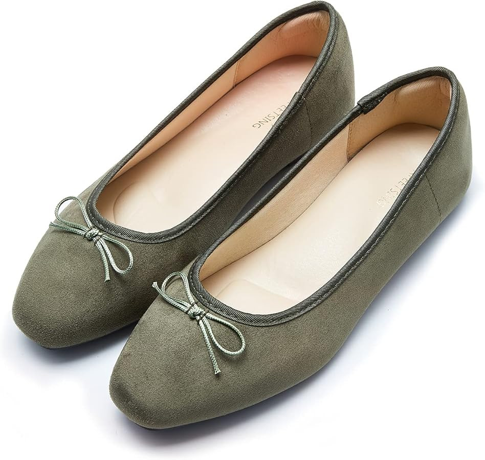 Women's Round Toe Ballet Flats Comfortable Bow Dressy Flats Shoes for Women | Amazon (US)