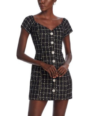Tweed Crystal Button Mini Dress - Exclusive | Bloomingdale's (US)