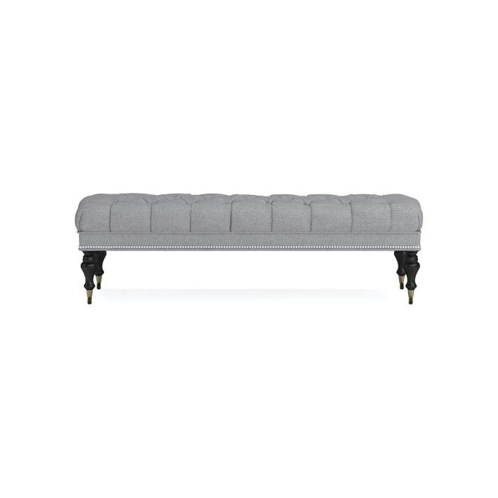 Fairfax Bench Ottoman, Turned Leg with Tufted Top | Williams-Sonoma