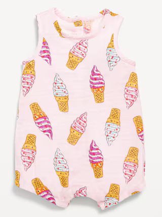 Printed Sleeveless Double-Weave One-Piece Romper for Baby | Old Navy | Old Navy (US)