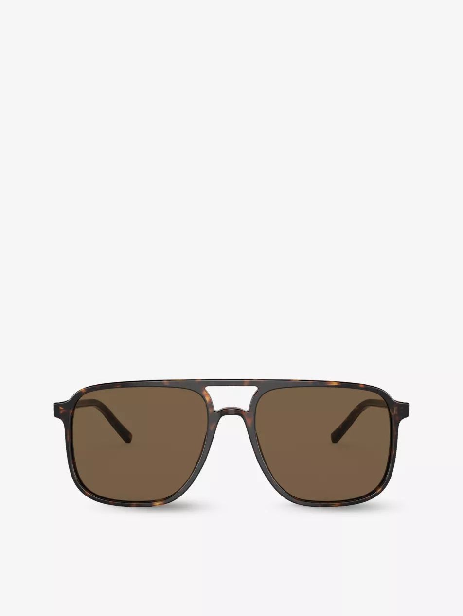DG4403 pilot-frame tortoiseshell acetate sunglasses | Selfridges