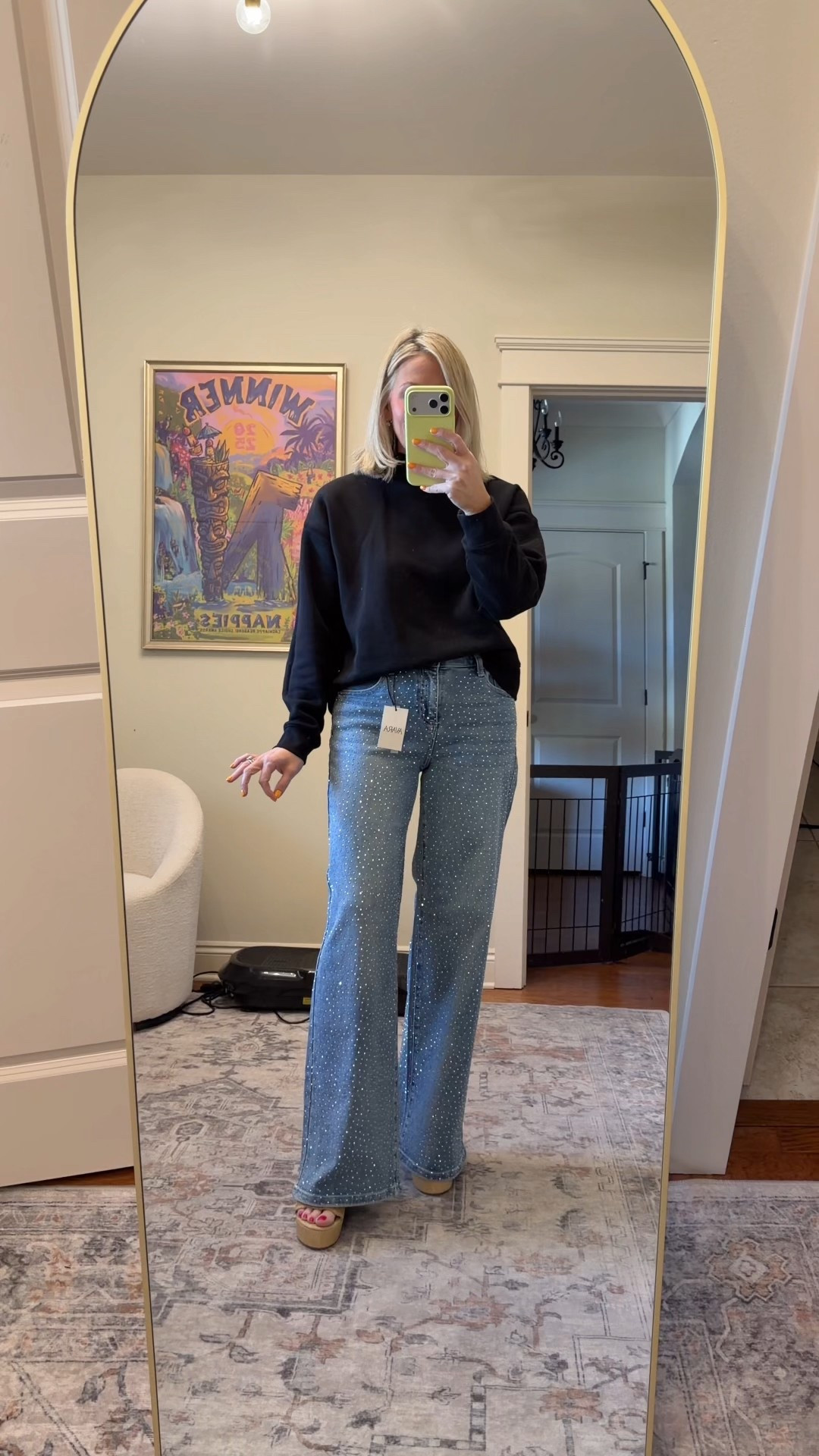 Avara party pants! Size 26 but could have sized down to 25! Discount code is Bobbi15 for one time use! My mockneck is Amazon and It’s one of my favs!!  

#LTKPetite #LTKootd