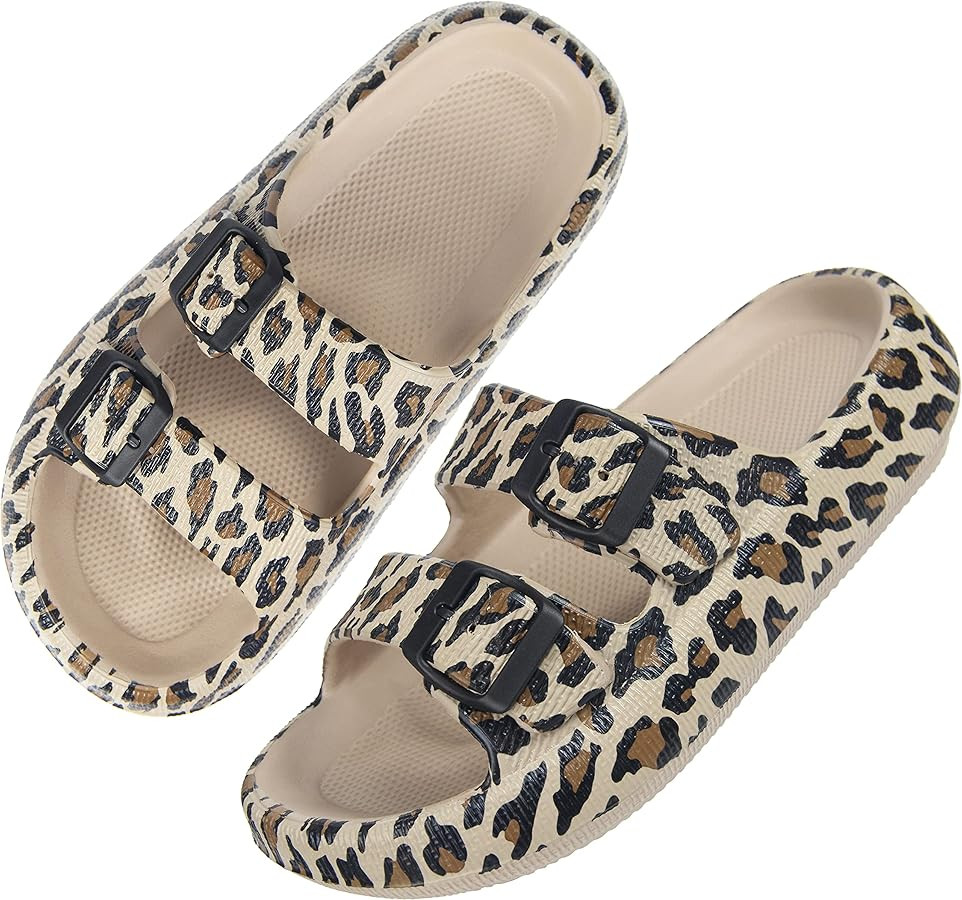 BenSorts Pillow Sandals for Women Men Thick Sole Adjustable Buckles EVA | Amazon (US)