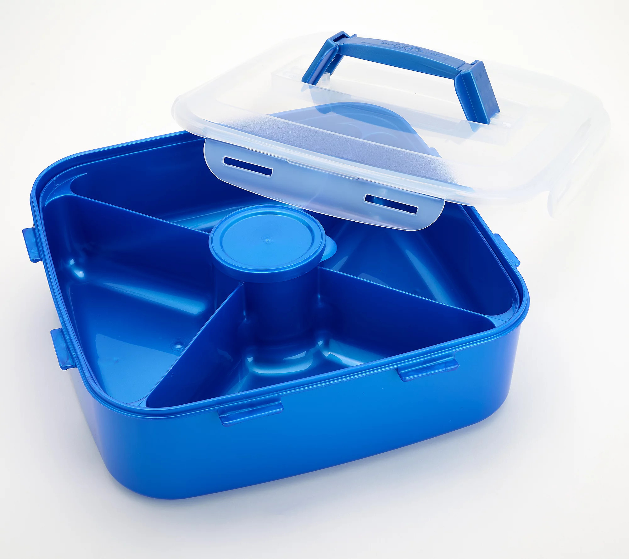 LocknLock Large Appetizer Tray w/ Colored Body & Handle Lid | QVC