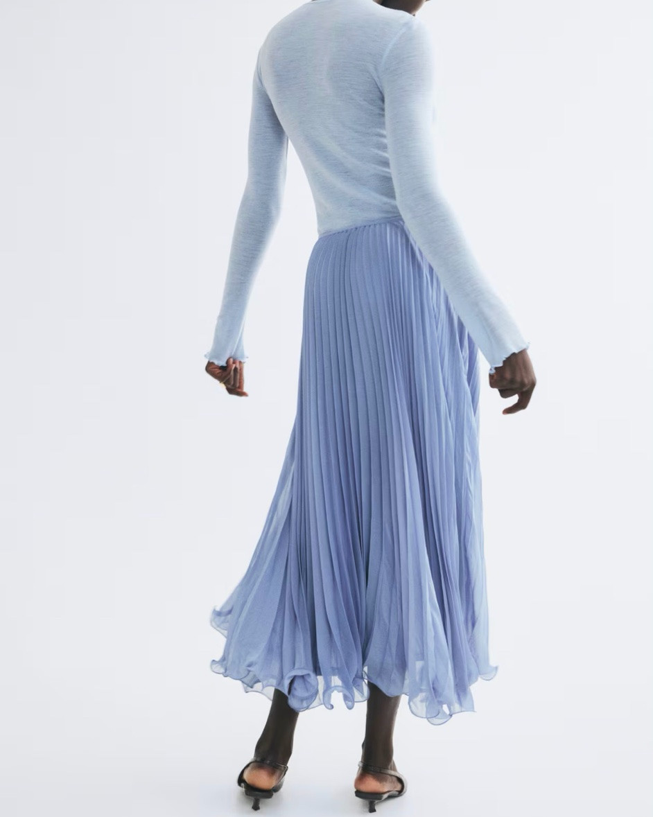 Light blue pleated maxi skirt

#LTKSeasonal