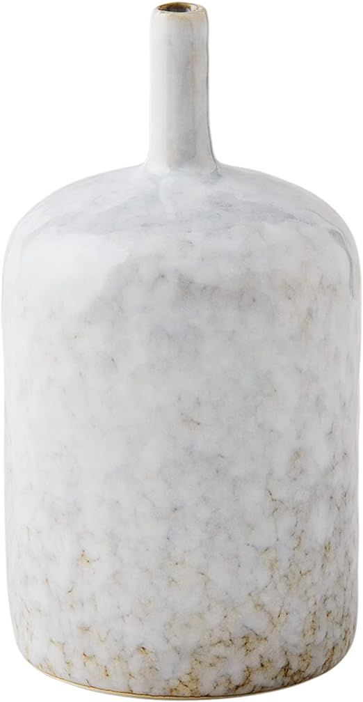 Mud Pie White Reactive Long Neck Vase, Large, 9.5" x 5" | Amazon (US)