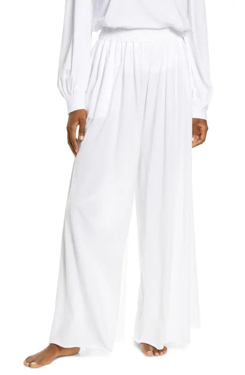 Lunya Organic Pima Wide Leg Lounge Pants in Sincere White at Nordstrom, Size Large | Nordstrom