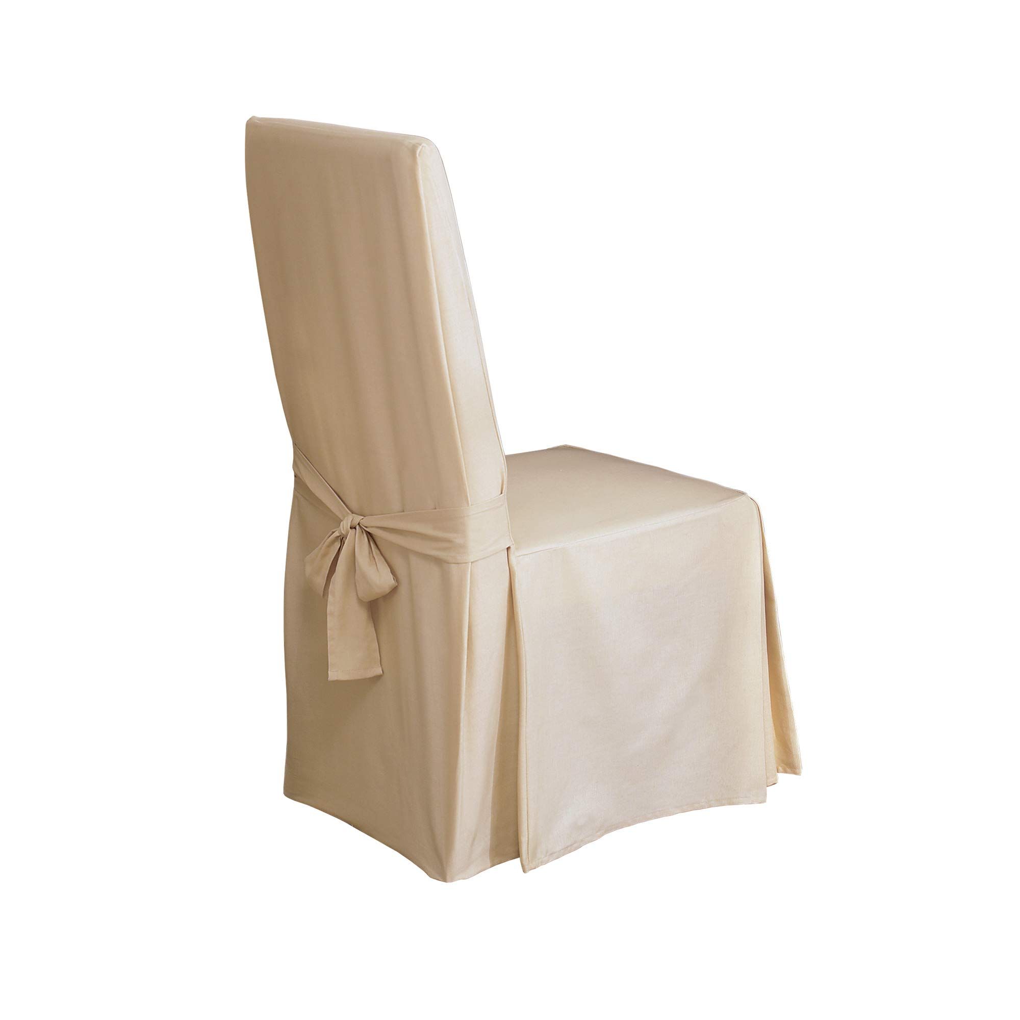 SureFit Duck Cotton Solid Dining Chair Slipcover - Full Length Relaxed Fit High Back Chair Cover ... | Amazon (US)