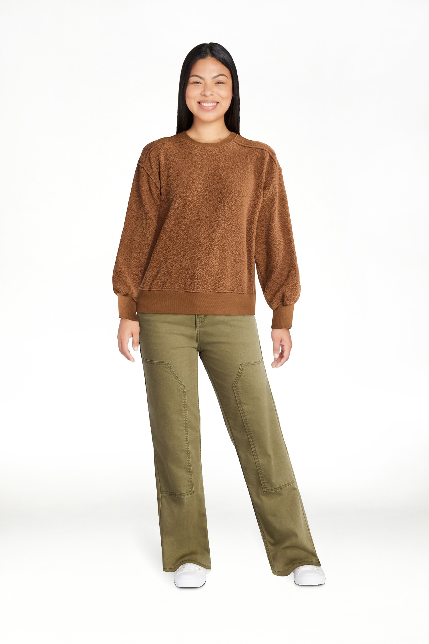 Time and Tru Women's Reverse Fleece Pullover Sweatshirt, XS-XXXL | Walmart (US)