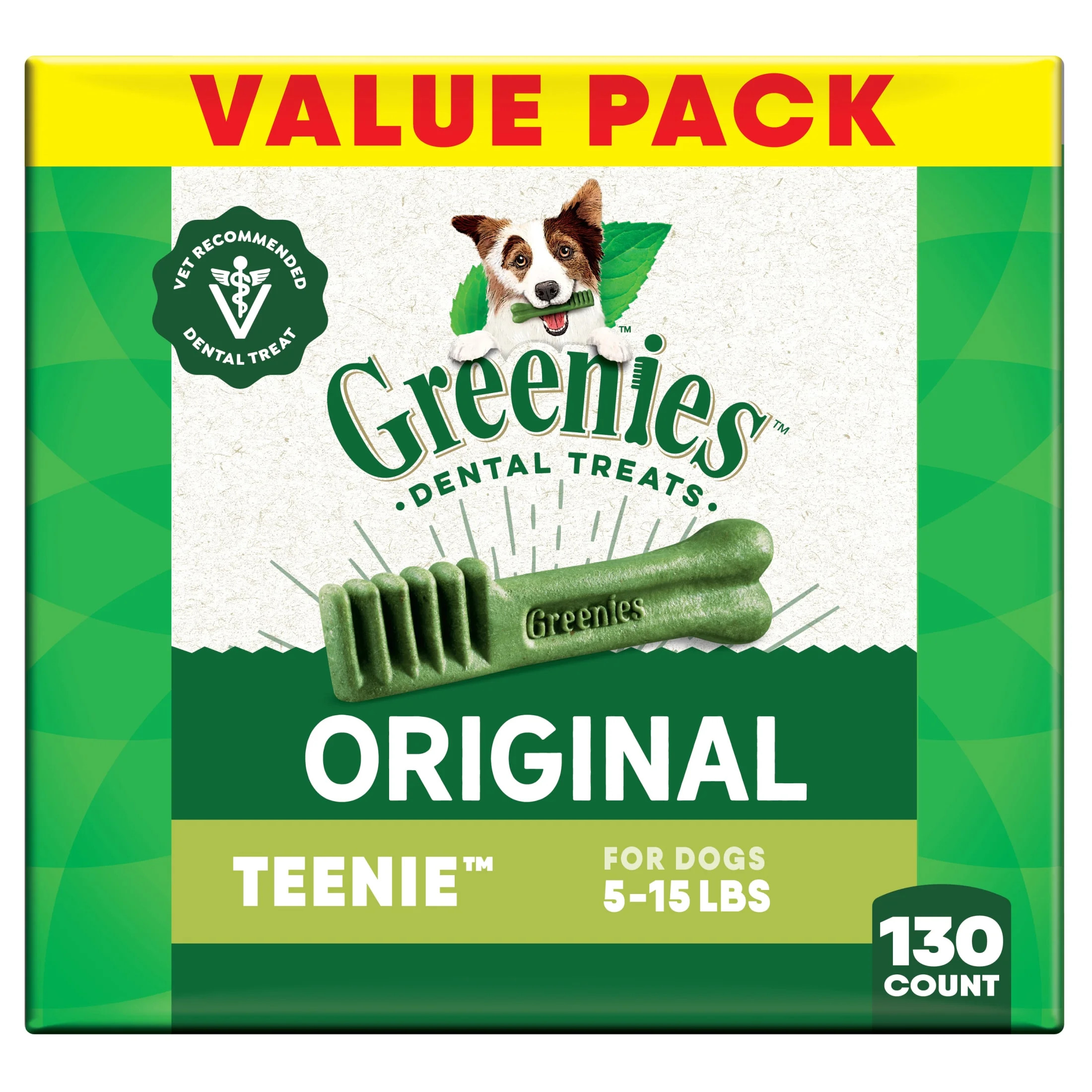Greenies Original Flavor Adult Natural Dental Dog Treats Teenie Size, 36 oz Pack (130 Count) | Walmart (US)