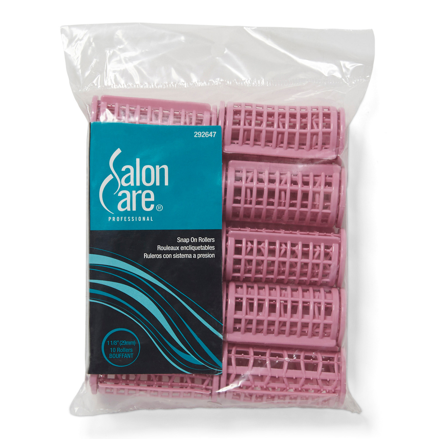 Salon Care Bouffant Pink Snap-On Rollers 10 Count .0000 Bouf | Sally Beauty