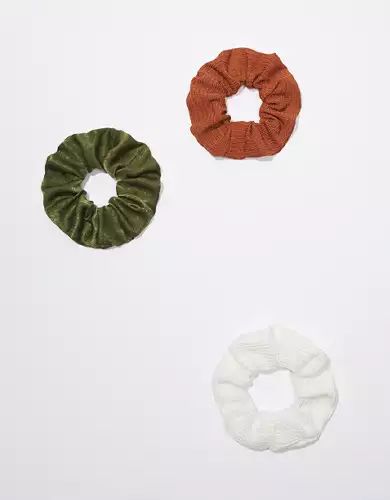 AEO Earth Tone Scrunchies 3-Pack | American Eagle Outfitters (US & CA)
