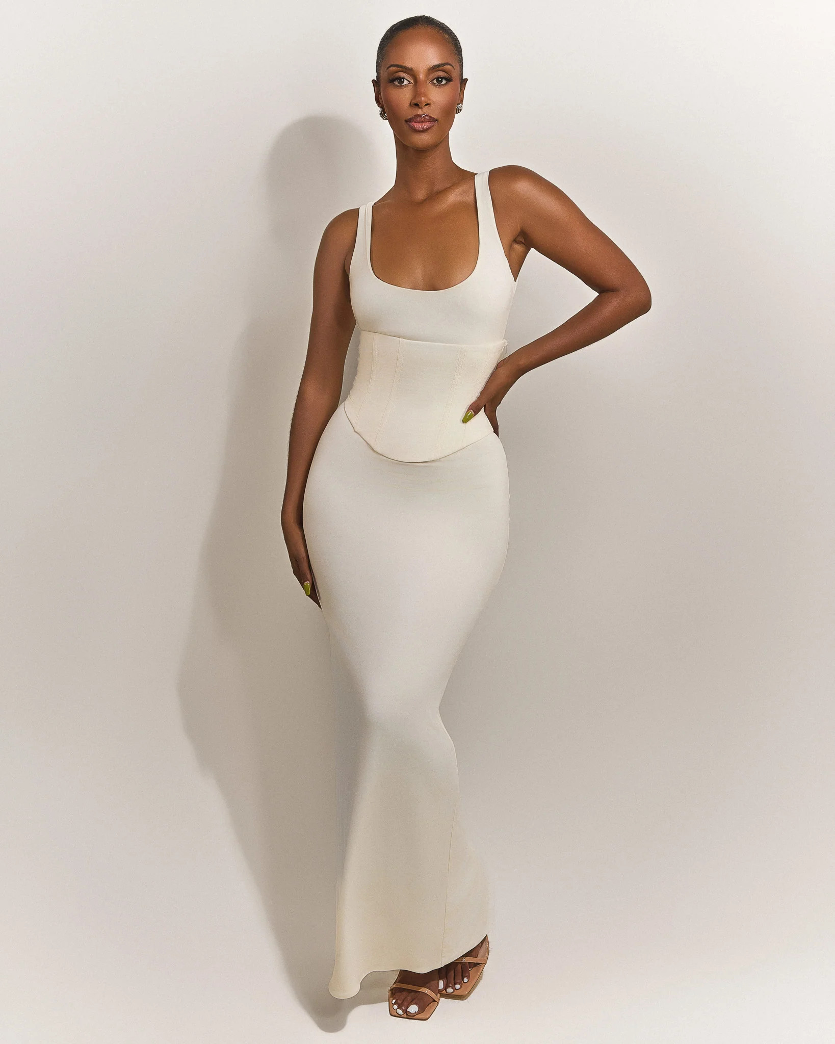 The Sandra Scoop Maxi in Cream | Mars The Label