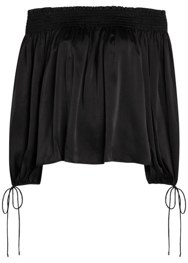 Off-the-shoulder silk top | Harvey Nichols