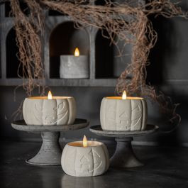 Cream Jack O Lantern Flameless Candle Set of 3 | Antique Farm House