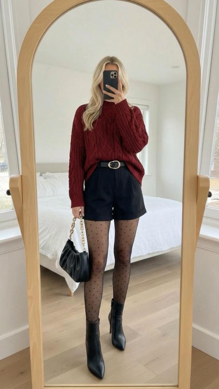 Winter chic but make it playful ✨🖤
A rich burgundy sweater paired with tailored black shorts and sheer tights is the combo for cozy-meets-elevated style. Warm up the look with sleek knee-high boots and a structured bag, and you’ve got the perfect outfit for holiday dinners, nights out, or anytime you want to look stylish without going full glam. It’s giving confident. feminine. effortlessly cool.
Save this for your winter outfit inspo 🤎🖤
Keywords: burgundy sweater outfit, winter shorts style, chic holiday outfit, tights and boots outfit, cozy elevated winter fashion, Amazon outfit ideas, winter date night look, classy feminine style, cold weather chic, neutral winter wardrobe essentials

#LTKmorningroutine #LTKgrwm #LTKdayinmylife