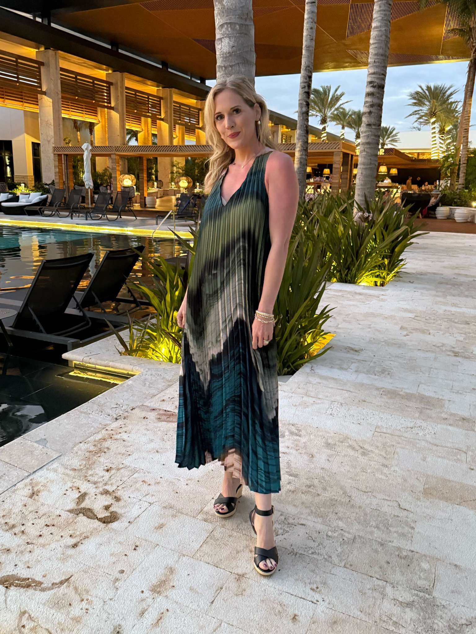 Resort style / resort wear 
Maxi dress / silk dress / black wedges / beach style / vacation style 

#LTKTravel #LTKSeasonal #LTKStyleTip